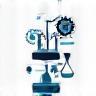 Beaker and gears icon representing cutting-edge research
